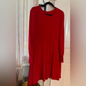 NWT Torrid super soft red knit dress, 00 (medium), pockets, long sleeve